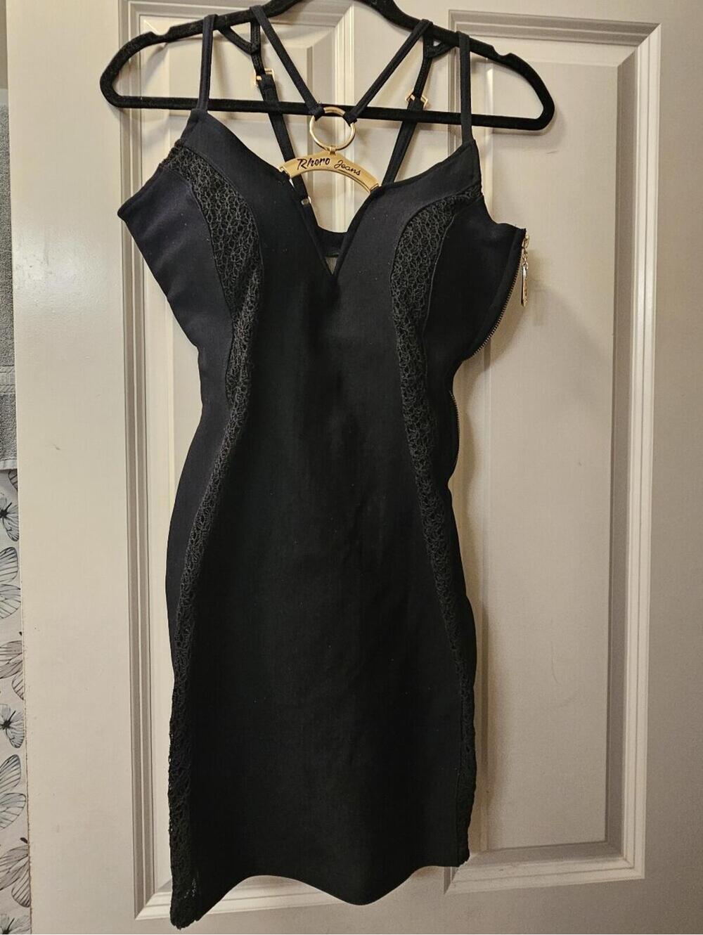 Rhero Jeans Lace-Panel Bodycon Dress Sz L